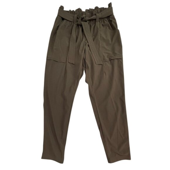 Athleta Pants - Athleta Adirondack Olive Green Paper Bag Waist Pants SIZE-6